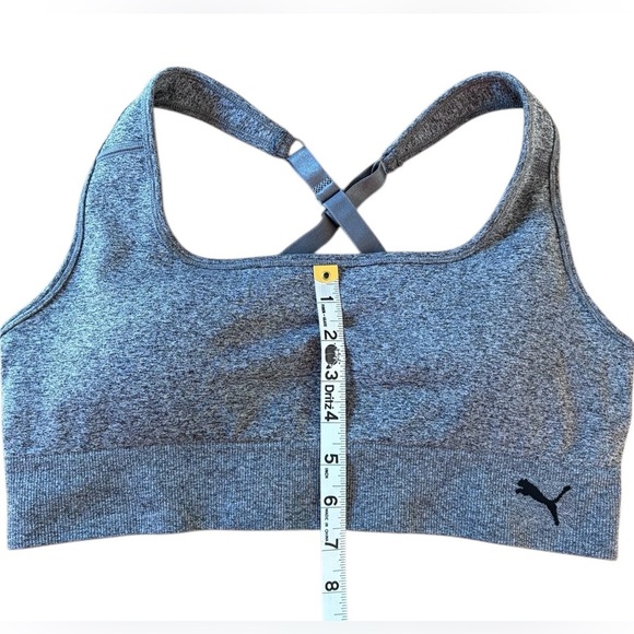 NEW, PUMA, Seamless Sports Bra with Adjustable Cross Straps, XL, Gray 🏃♀️➡️ - Picture 6 of 8